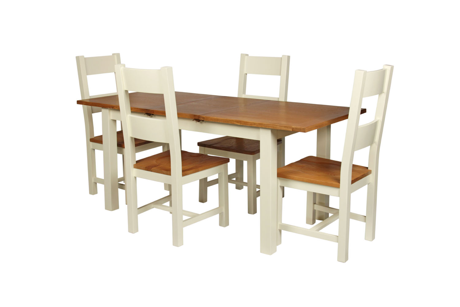 Country Oak 180cm Cream Painted Dining Table 4 Chester Ladder Back Country Oak 180cm Cream Painted Dining Table 4 Chester Ladder Back Chairs