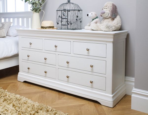 Toulouse White Painted Large 3 Over 4 Chest of Drawers - 20% OFF CODE FLASH