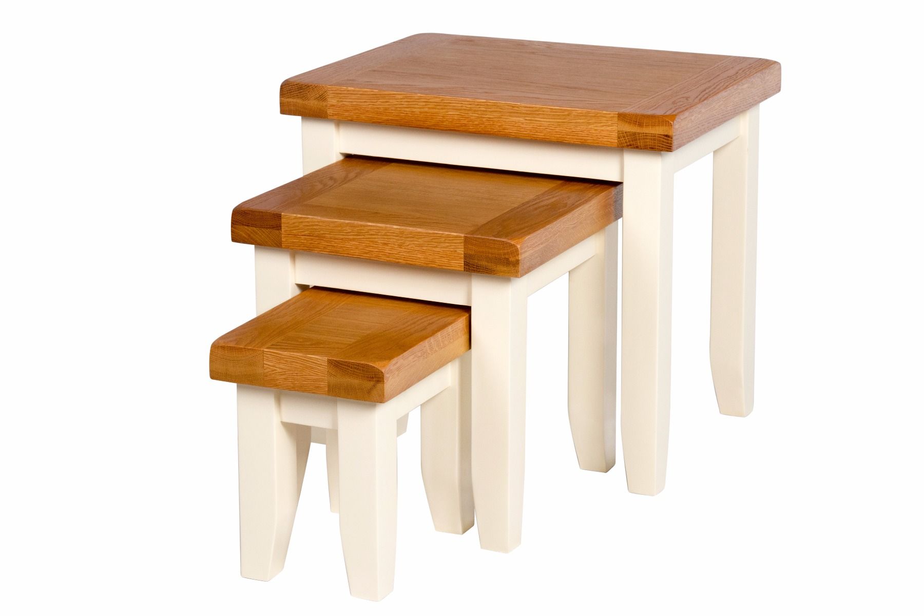 Country Cottage Cream Painted Nest of Three Tables