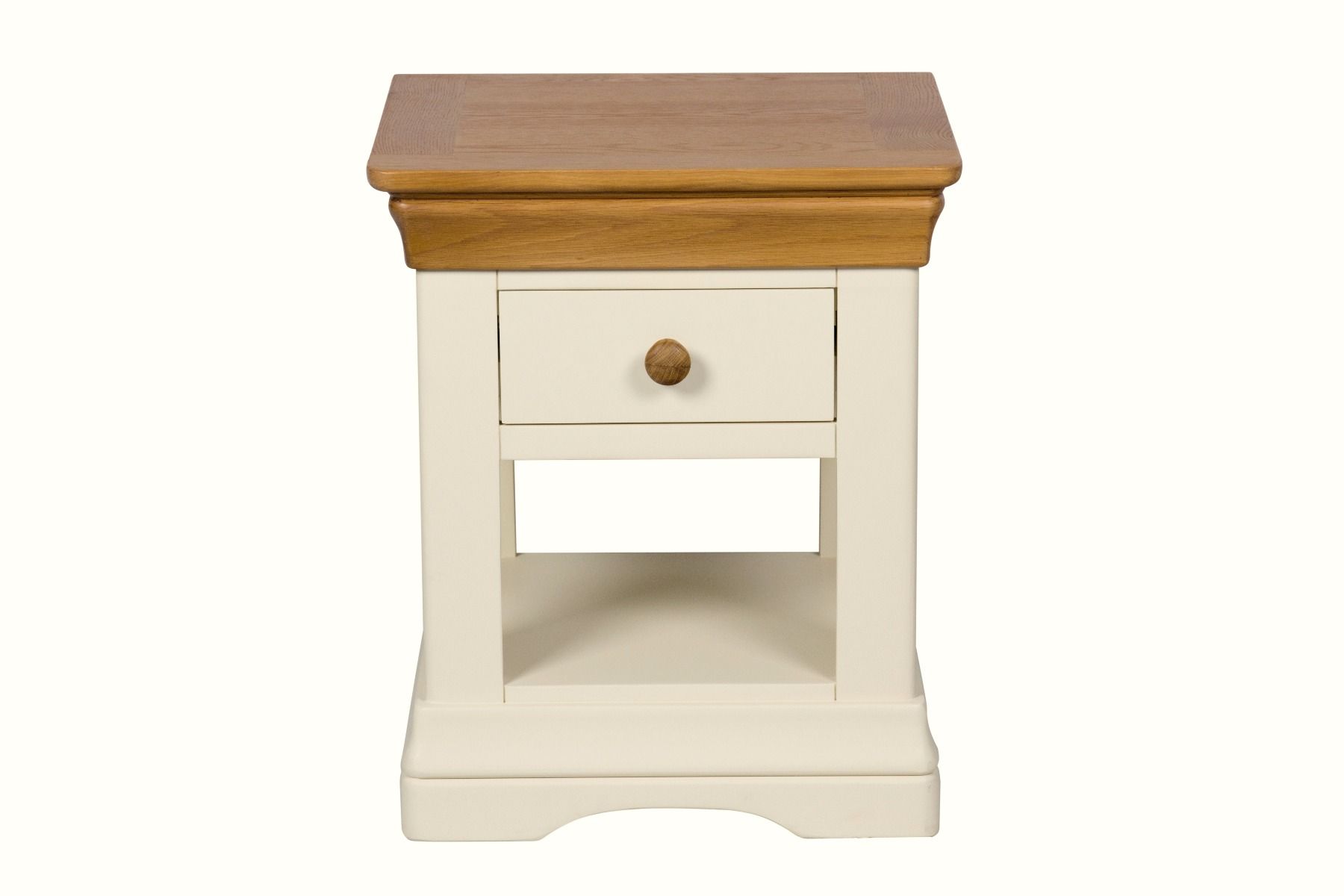 cream painted oak lamp tables