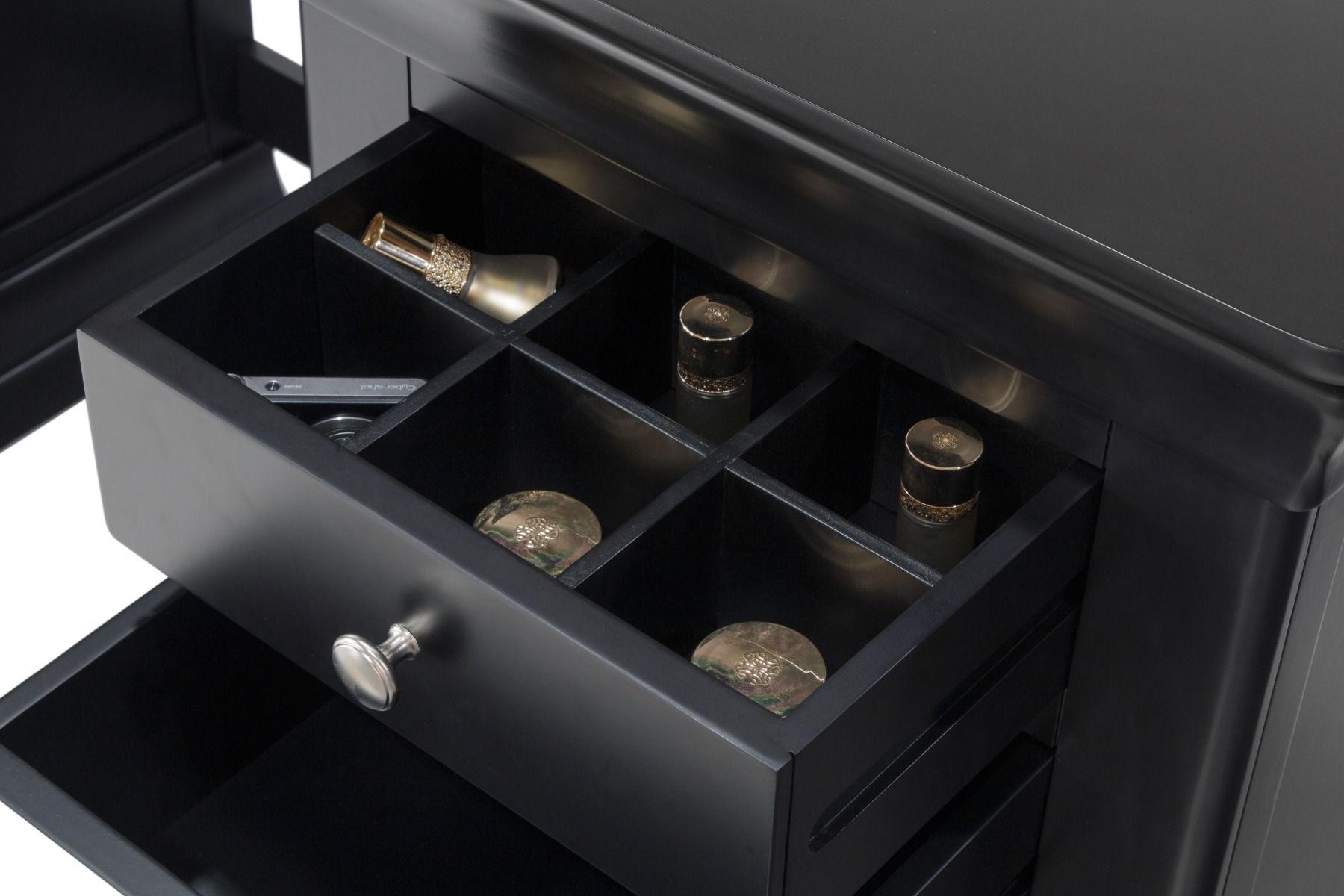 Toulouse Black Painted Double Pedestal Large Dressing Table