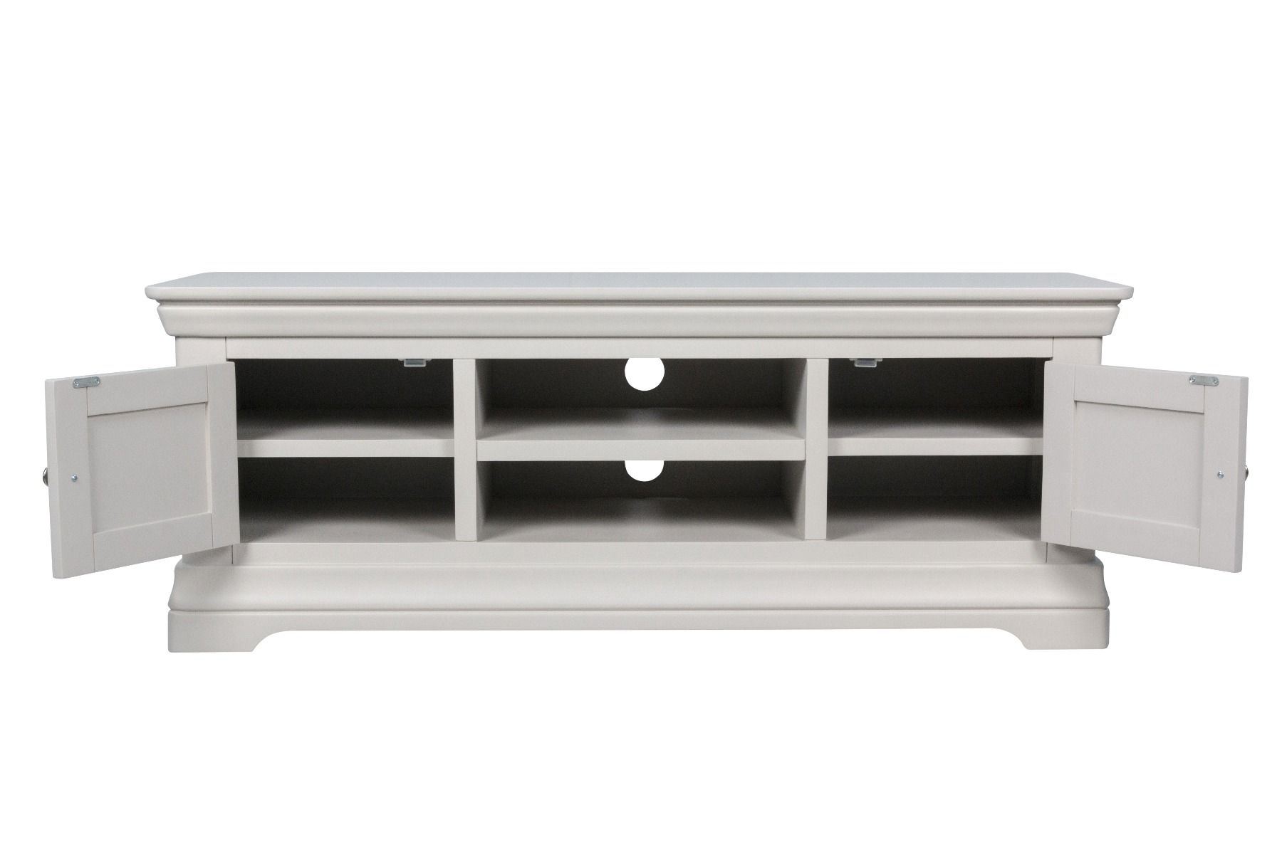 Toulouse Large Grey Painted TV Unit 2 Doors and Shelf Fully Assembled