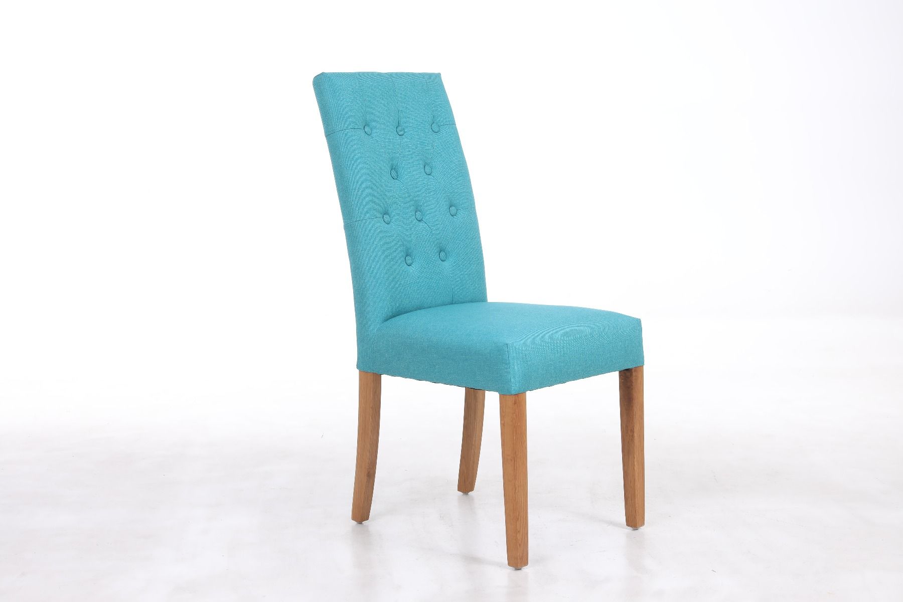 Kensington Teal Fabric Dining Chair with Oak Legs