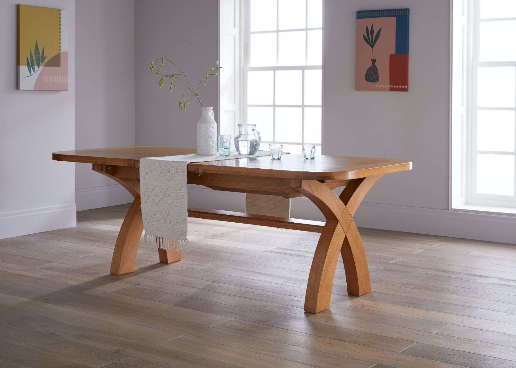 large oval extending dining table