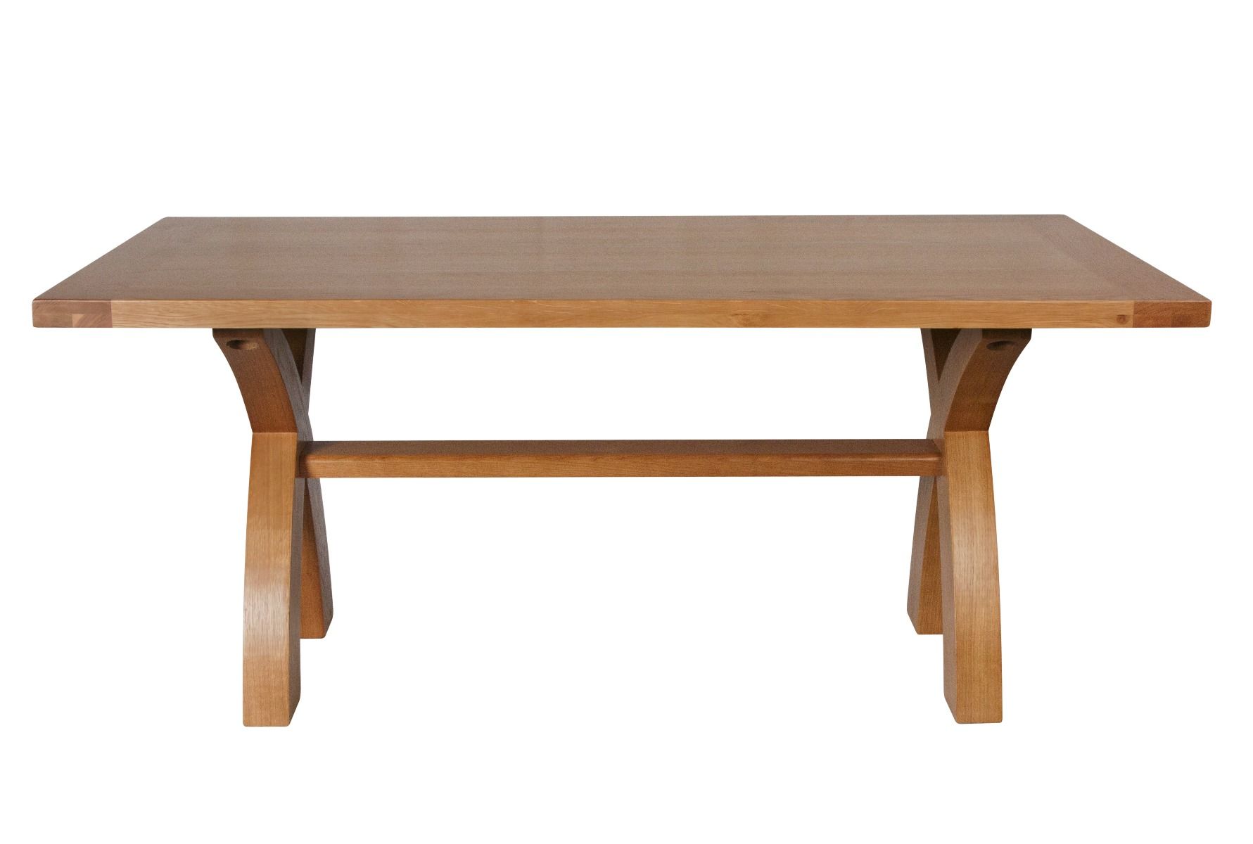1.8m Country Oak Cross Leg Dining Table 8 Seater Cross Leg Table