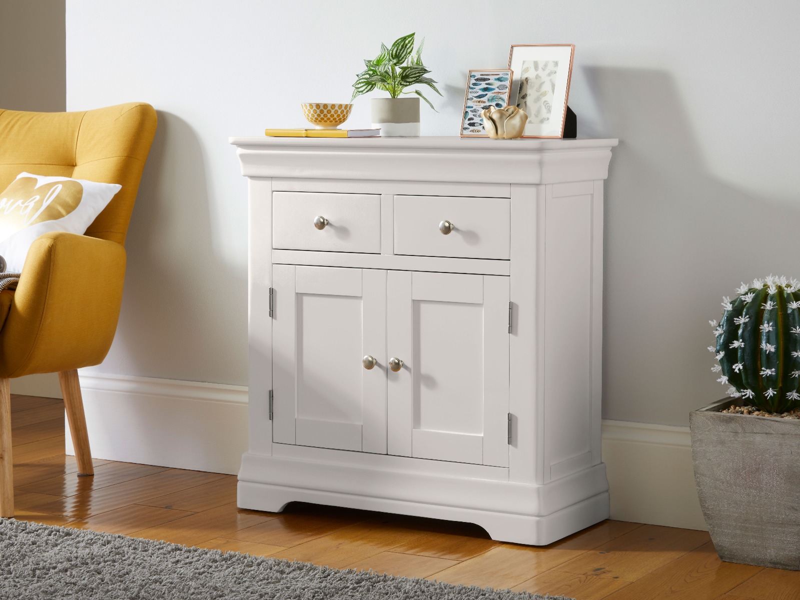 Toulouse Grey Painted Small 80cm Sideboard Fully Assembled