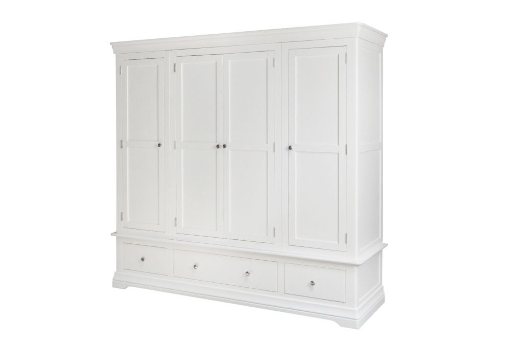 Toulouse Grey Painted Extra Large Quad Wardrobe 4 Doors Free Delivery