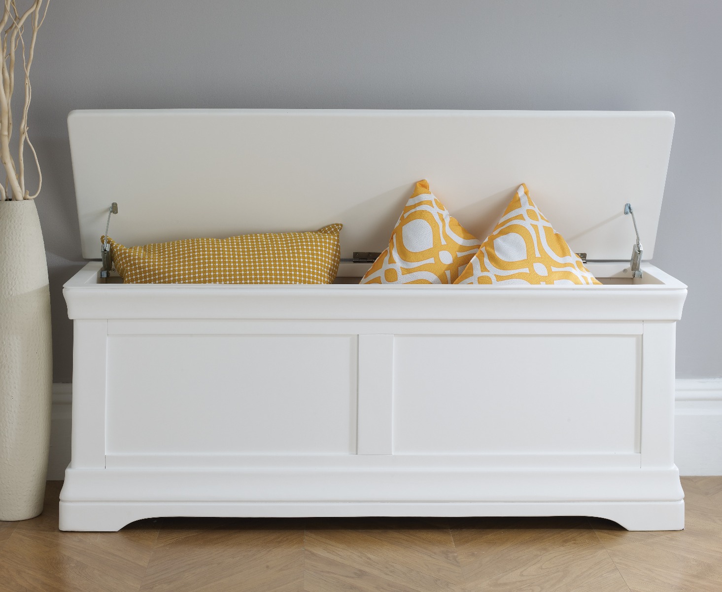 white ottoman toy box