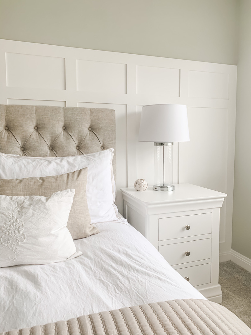 Toulouse White Painted 3 Drawer Large Grande Bedside Table Fully