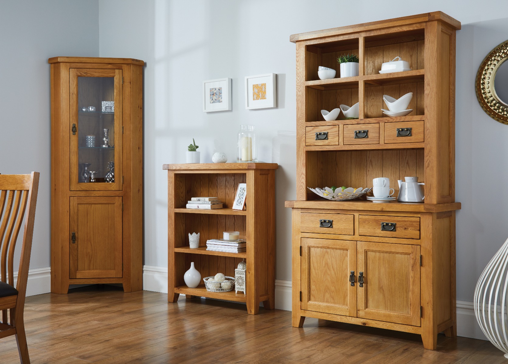 Small Buffet Hutch Oak Display Cabinet From Top Furniture