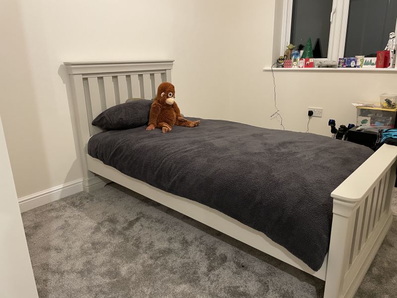 Toulouse Grey Painted 3' Single Slatted Bed Free Fast Delivery Top